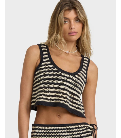 BILLABONG LADIES LAURA FLIP TIDE TOP - BLACK SANDS