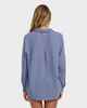 BILLABONG LADIES SWEET SWELL L/S BLOUSE - STONE BLUE