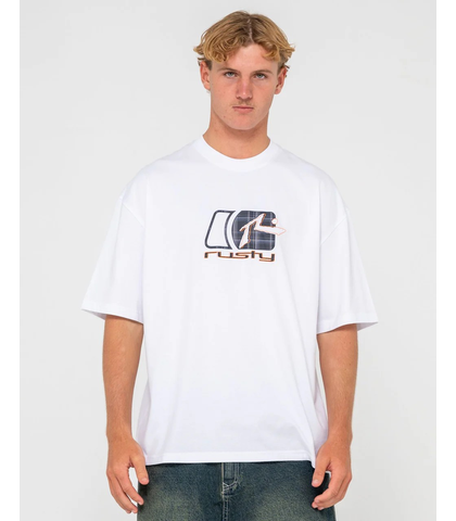 RUSTY MENS CHECKOUT S/S  TEE - WHITE