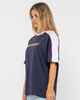 RUSTY LADIES ARCHIVED SHOOTER OVERSIZE TEE - NAVY