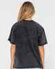 RUSTY LADIES ROXANNE FEELN RUSTY OVERSIZE TEE - WASHED BLACK