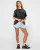 RUSTY LADIES ROXANNE FEELN RUSTY OVERSIZE TEE - WASHED BLACK