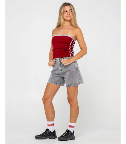 RUSTY LADIES CYPRESS HIGH DENIM SHORT - LONDON SUMMER