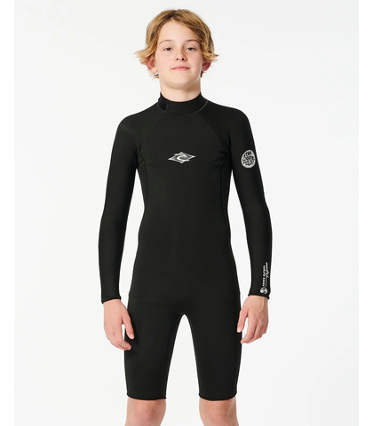 RIPCURL BOYS 2MM DAWN PATROL L/S SPRINGSUIT - BLACK