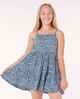 RIPCURL GIRLS SUNSET LUAU DRESS - BLUE