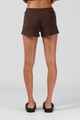RPM LADIES RIBBED SHORTY SHORT - CHOCOLATE