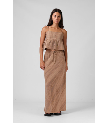 RPM LADIES ISABELLA MIDI SKIRT - CINNAMON