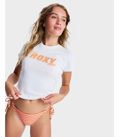 ROXY LADIES BEACH LOVE FITTED TEE - EGRET