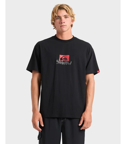 QUIKSILVER MENS AFFECTED S/S TEE - BLACK
