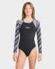 BILLABONG GIRLS SEA LEVEL L/S SWIMSUIT - OFF BLACK