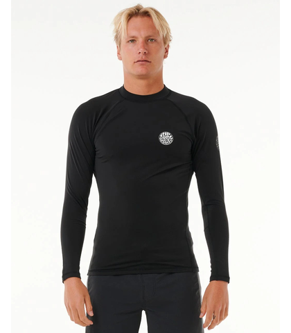 RIPCURL MENS ICON UPF BRUSHED THERMO L/S RASHSHIRT - BLACK