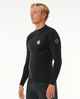 RIPCURL MENS ICON UPF BRUSHED THERMO L/S RASHSHIRT - BLACK