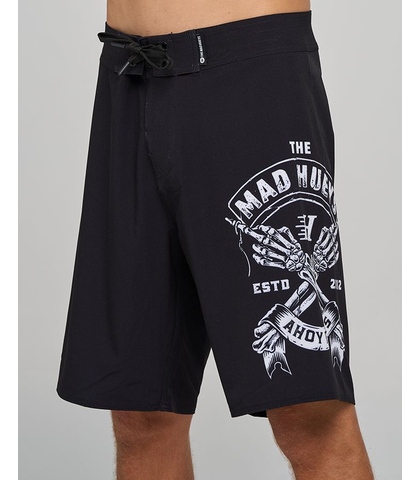 MAD HUEYS FLRS AHOY 20'' BOARDSHORT - BLACK