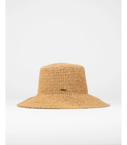 RUSTY LADIES ARIEL STRAW HAT - CARAMEL
