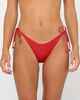 RUSTY LADIES SHIMMY MINI SIDE TIES BIKINI PANT - RED