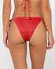 RUSTY LADIES SHIMMY MINI SIDE TIES BIKINI PANT - RED