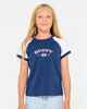 RUSTY GIRLS RILEY RAGLAN BABY TEE - NAVY
