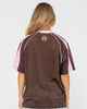 RUSTY LADIES NAPLES CONTRAST OVERSIZE SPORTS TEE - NUTSHELL