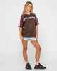RUSTY LADIES NAPLES CONTRAST OVERSIZE SPORTS TEE - NUTSHELL