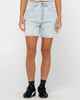 RUSTY LADIES CYPRUS HIGH DENIM SHORT - SKY BLUE HEATHER