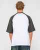 RUSTY MENS BUBBLE RAGLAN S/S TEE - WHITE