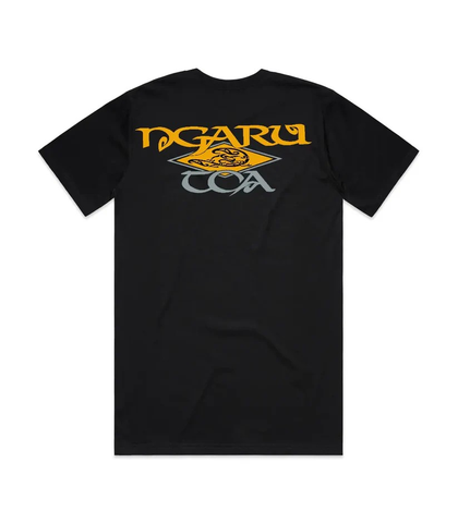 NGARU TOA BLACK DIAMOND TEE - KOWHAI