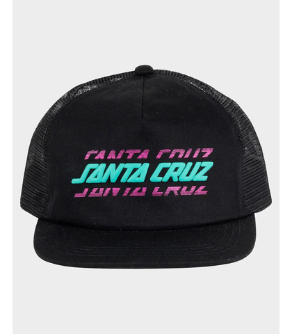 SANTA CRUZ BOYS MULTI STRIP TRUCKER CAP - BLACK