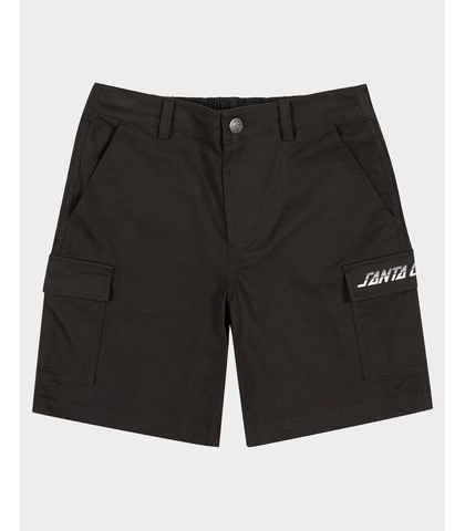 SANTA CRUZ BOYS SINGLE SPLIT STRIP CARGO SHORT - ONYX