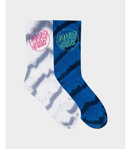 SANTA CRUZ BOYS OPUS DOT CREW SOCK 2 PACK - GREY TIE DYE