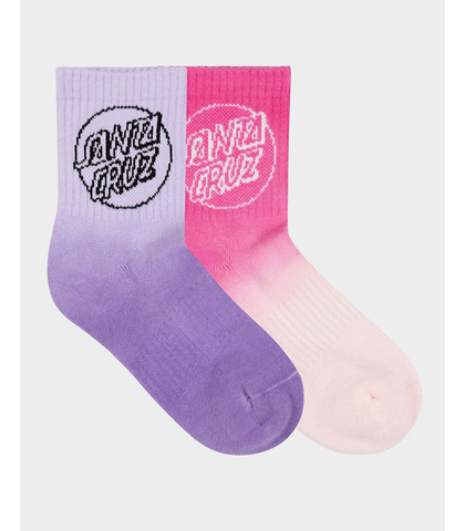 SANTA CRUZ GIRLS OPUS DOT MID SOCK 2 PACK - LAVENDER TIEDYE