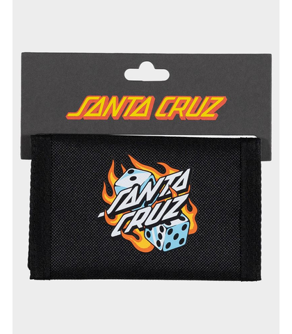 SANTA CRUZ FLAMING DOT VELCRO WALLET - BLACK