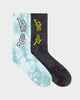 SANTA CRUZ MENS TRIP STRIP ARCH CREW SOCK 2 PACK - VINT BLUE TIEDYE