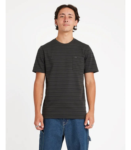 VOLCOM MENS DORTOUR CREW S/S TEE - STEALTH