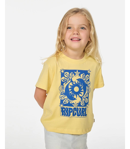 RIPCURL TODDLER GIRLS SUN SWELL DOLPHIN TEE - BANANA