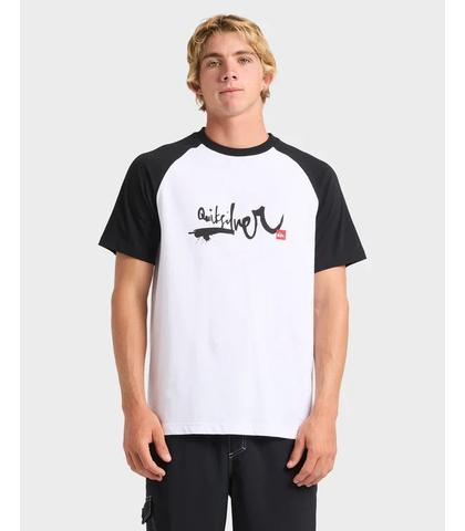 QUIKSILVER MENS IMPARED RAGLAN S/S TEE - WHITE