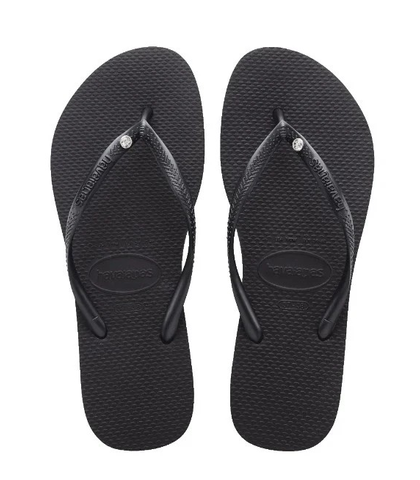 HAVAIANA'S SLIM SW CRYSTAL JANDAL - BLACK