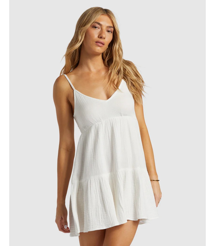 BILLABONG LADIES BEACH VIBES CVRUP DRESS - SALT CRYSTAL