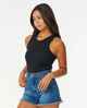 RIPCURL LADIES CLASSIC RIBBED TANK - BLACK