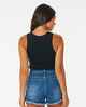 RIPCURL LADIES CLASSIC RIBBED TANK - BLACK
