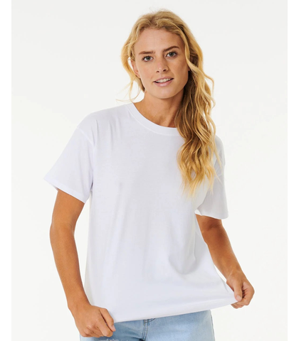 RIPCURL LADIES CLASSIC RELAXED TEE - OPTIC WHITE