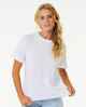 RIPCURL LADIES CLASSIC RELAXED TEE - OPTIC WHITE