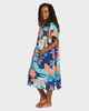 ROXY GIRLS STAY MAGICAL PRINTED HOODY TOWEL - INDIGO TROPICAL ADV