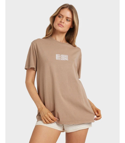 BILLABONG LADIES SURF HIGH TEE - MUSHROOM