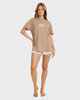 BILLABONG LADIES SURF HIGH TEE - MUSHROOM