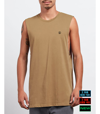 VOLCOM MENS SOLID MUSCLE - SAND