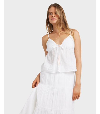 BILLABONG LADIES HIGH TIDES CAMI TOP - WHITE