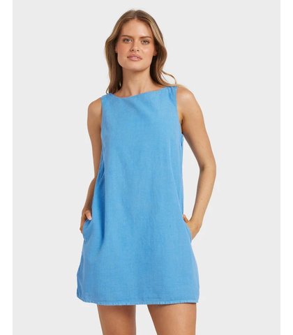 BILLABONG LADIES SUNSET BLISS MINI DRESS - TIDAL BLUE
