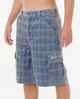 RIPCURL MENS CORD CHECK CARGO SHORT - BLUEFIN