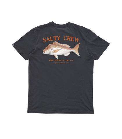 SALTY CREW MENS SNAPPER S/S TEE - COAL