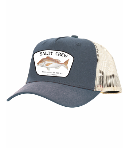 SALTY CREW MENS SNAPPER 5 PANEL RETRO TRUCKER CAP - STORM